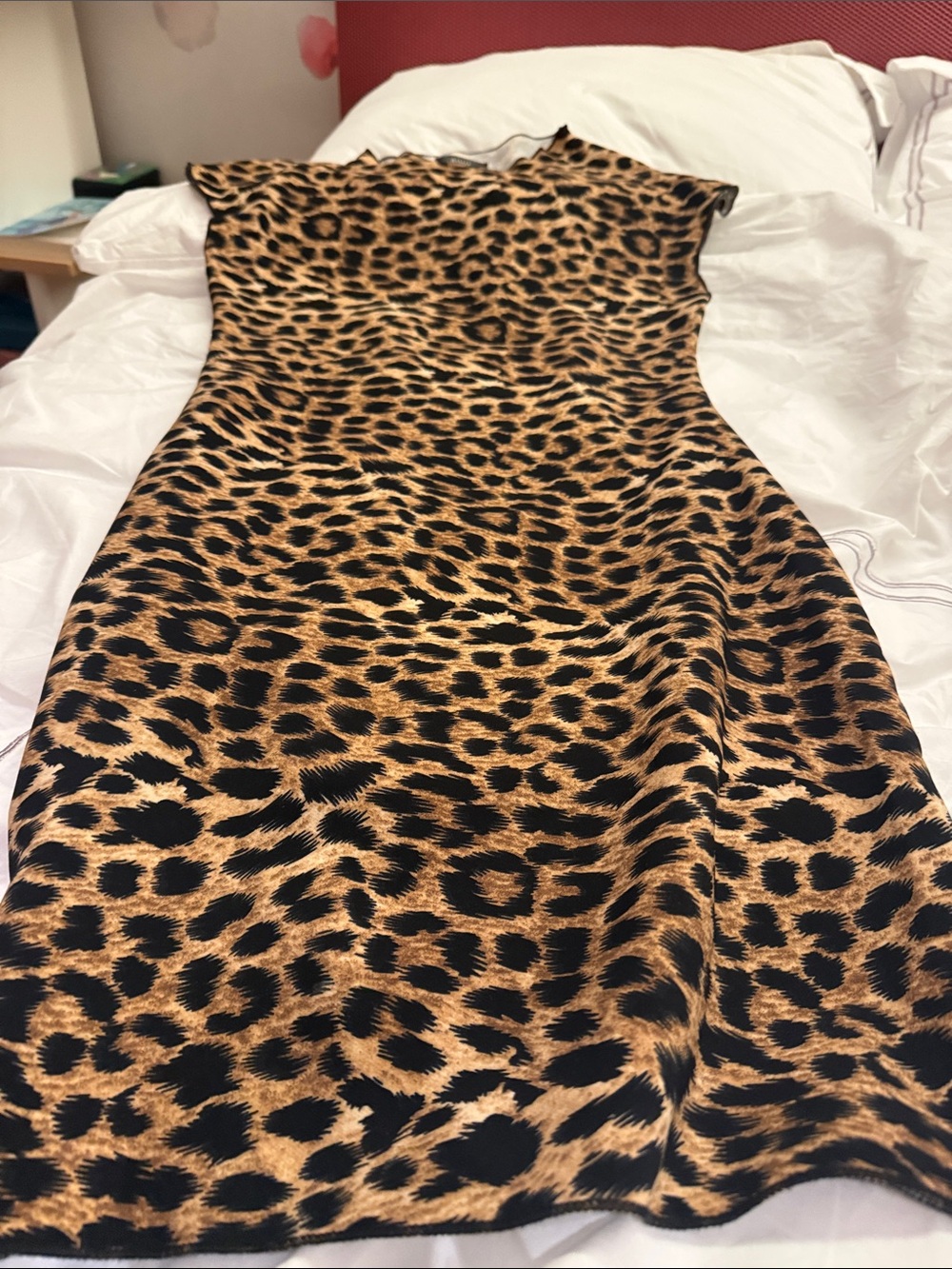 Aqua Leopard Print Midi Dress - Brown & Black
